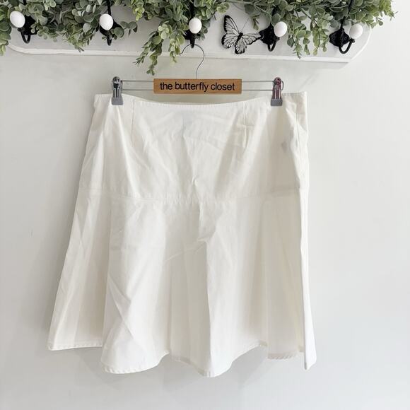 Lauren Ralph Lauren Dresses & Skirts - lauren ralph lauren White Cotton Flared Mini Skirt BC size 12 new with tag